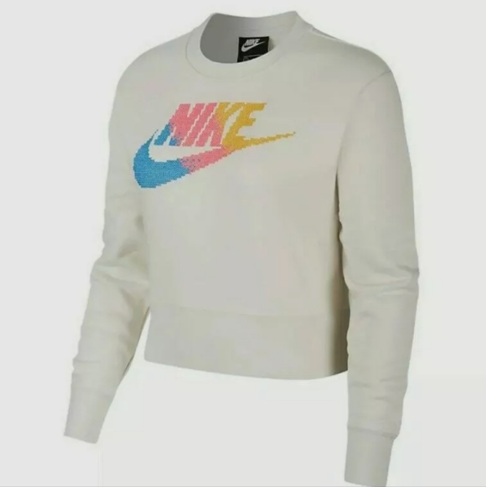 Nike Logo Crop Top Athletic Sweatshirt - Size Large NWOT - Picture 2 of 8